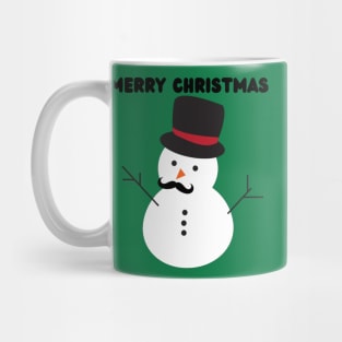 Merry Christmas - Cute Funny Snowman with Mustache and Carrot Mug